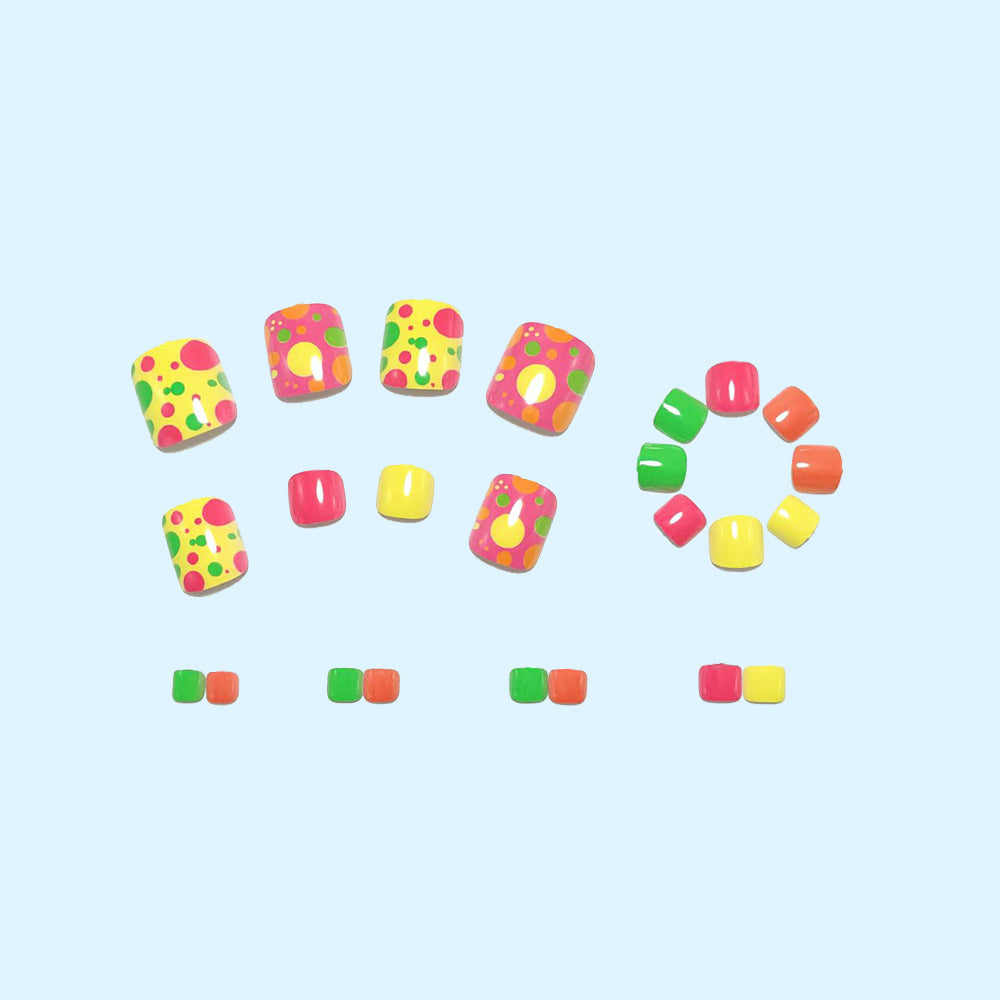 Creative Foot Art Nails with Colorful Dot Design Kalsten