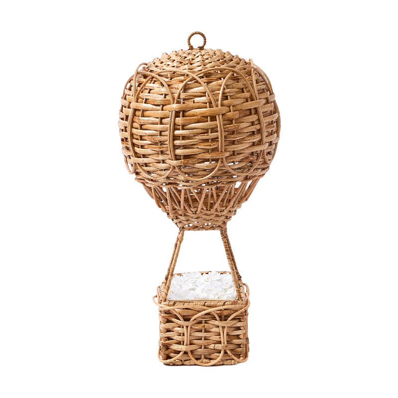 Handwoven storage basket in hot air balloon design Kalsten