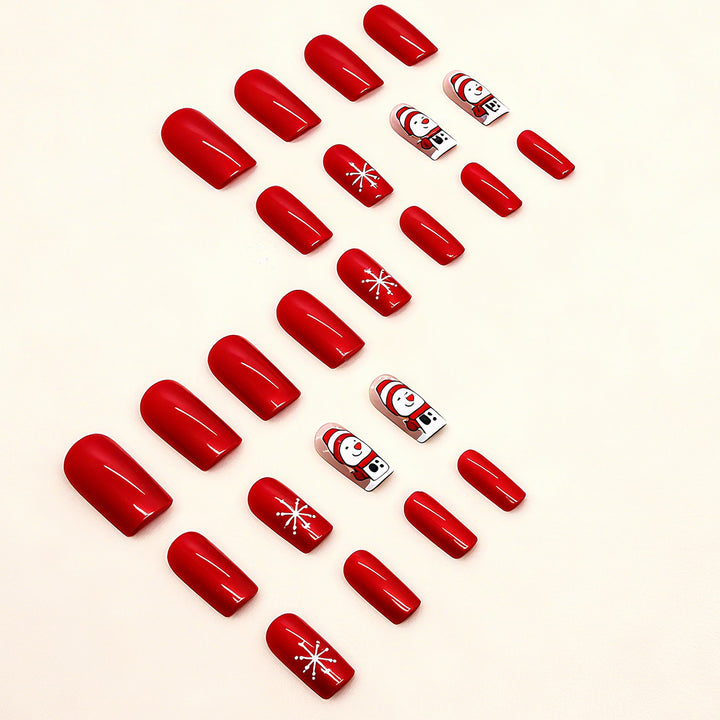 Festive artificial nails with snowman design Kalsten