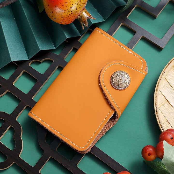 Luxury Leather Snap Closure Card Holder Kalsten