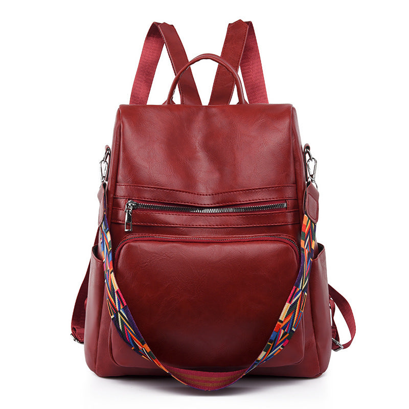 Stylish Versatile Leather Backpack