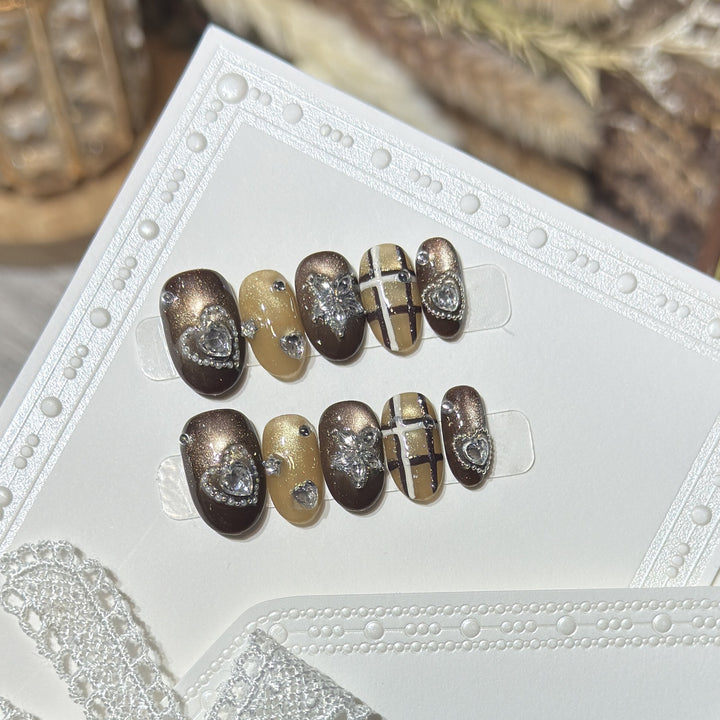 Artistic Stiletto Press-On Nail Set with Luxury Decorative Accents Kalsten