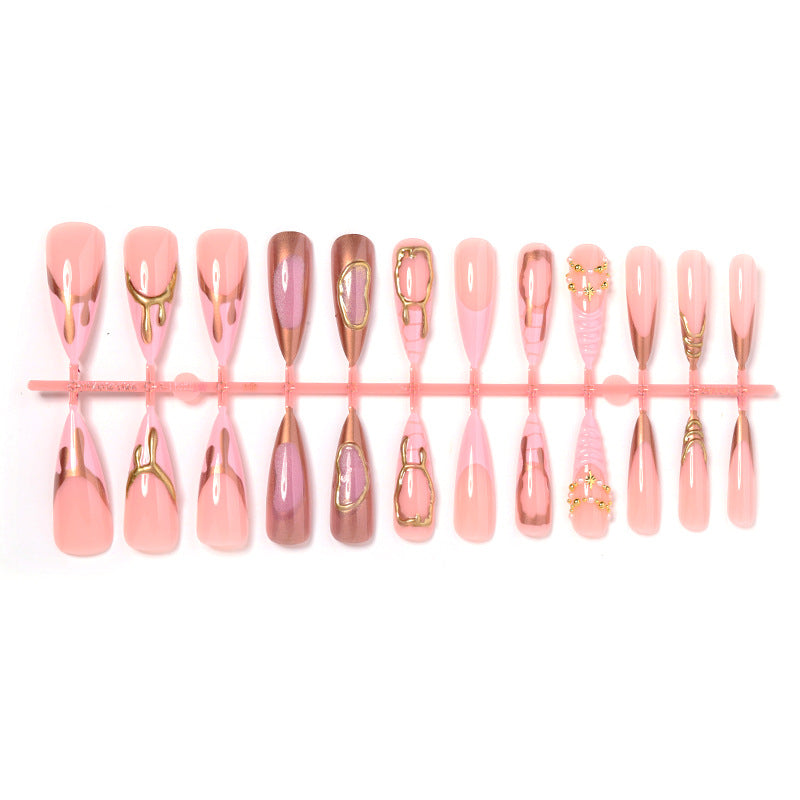 Luxury Press-On Nail Set with Gold Accents Kalsten