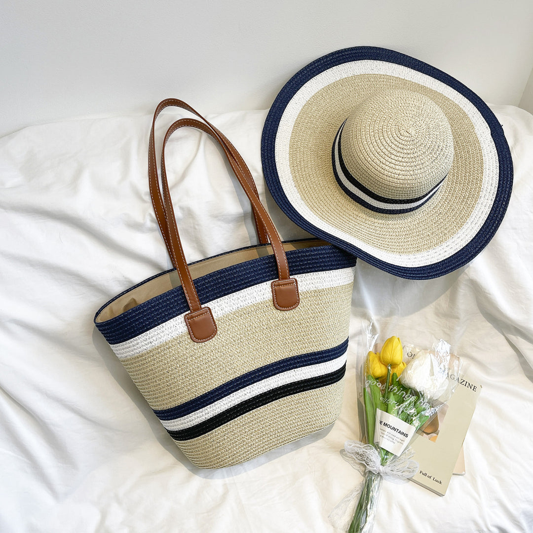 WoColorful Straw Beach Tote Bag Kalsten