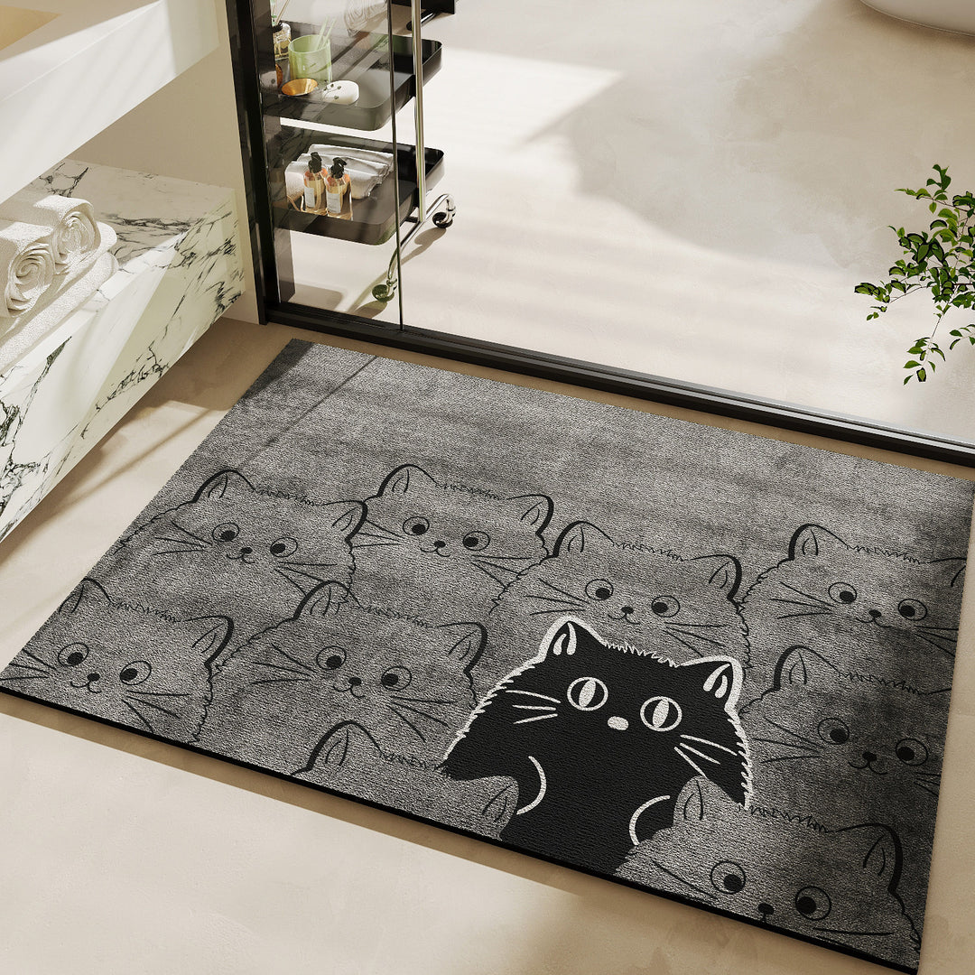 Cute Cat-Themed Bath Mat