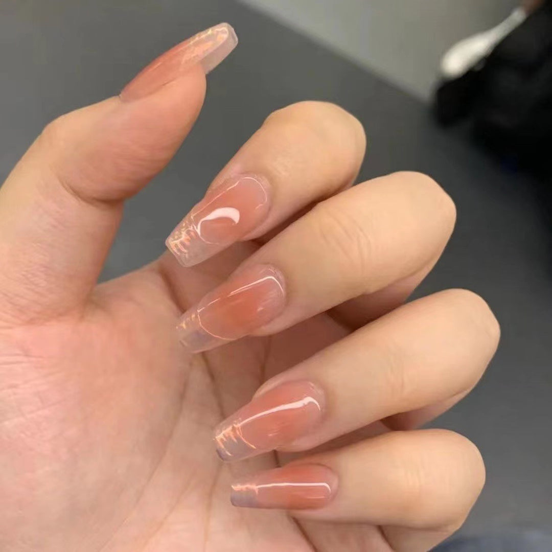 Glossy French Tip Press-On Nails