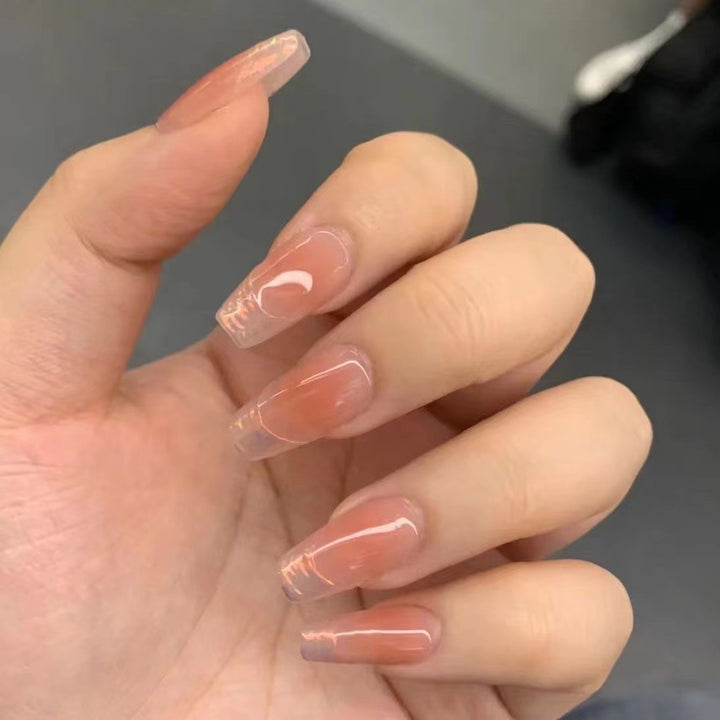 Glossy French Tip Press-On Nails