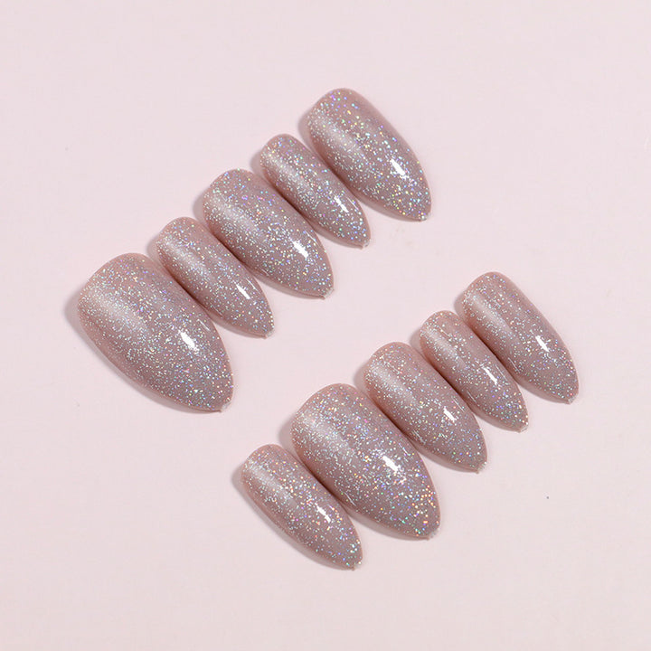 Premium Glittering Almond-Shaped Press-On Nails Kalsten