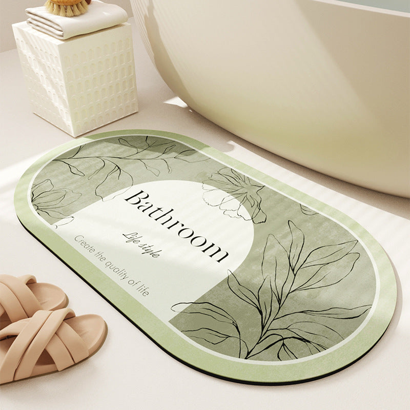 Elegant Floral Design Bathroom Mat Kalsten