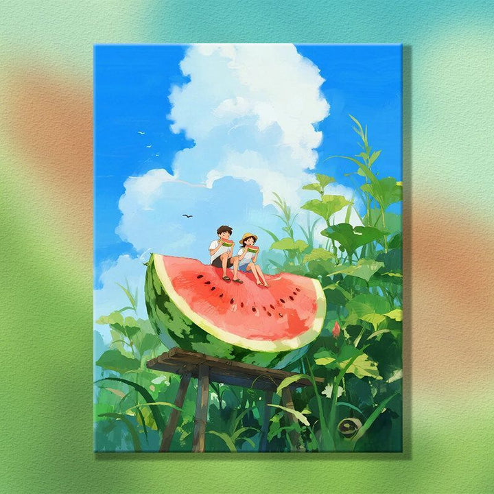 Whimsical Watermelon-Themed Canvas Artwork Kalsten