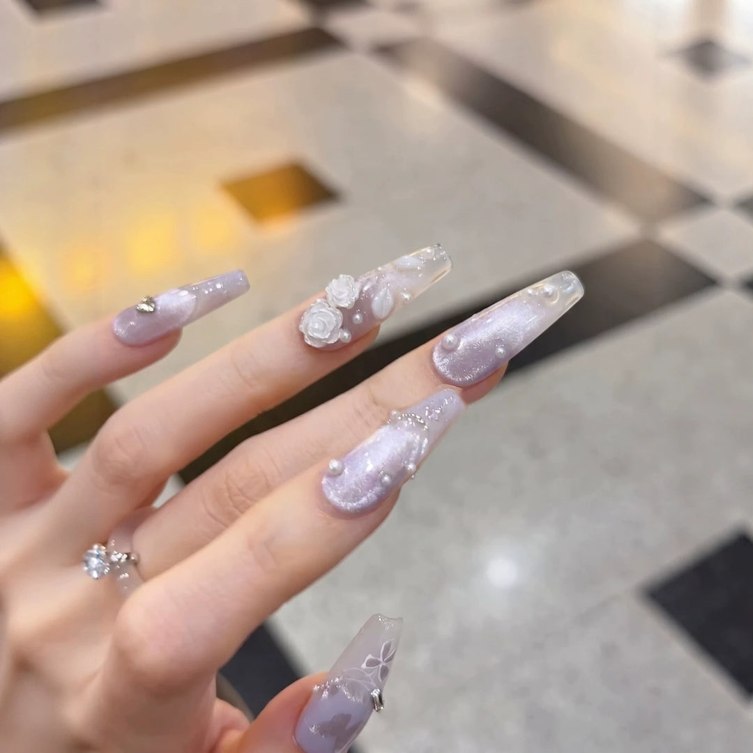 Elegant Decorative Press-On Nail Enhancements Kalsten