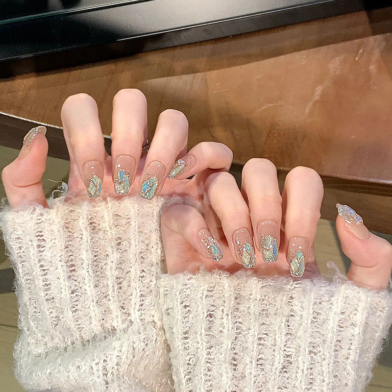 Glamorous artificial nail set with luxurious glitter elements Kalsten