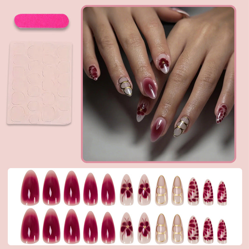 Acrylic Nail Set with Elegant Bows and Glamorous Accent Kalsten