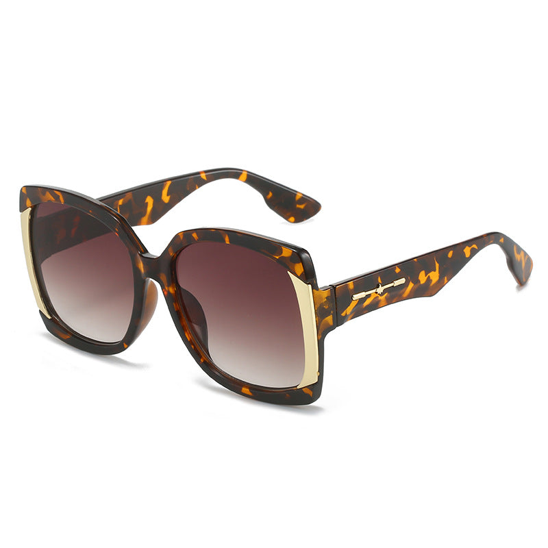 Oversized Tortoiseshell Sunglasses with Gold Accents Kalsten