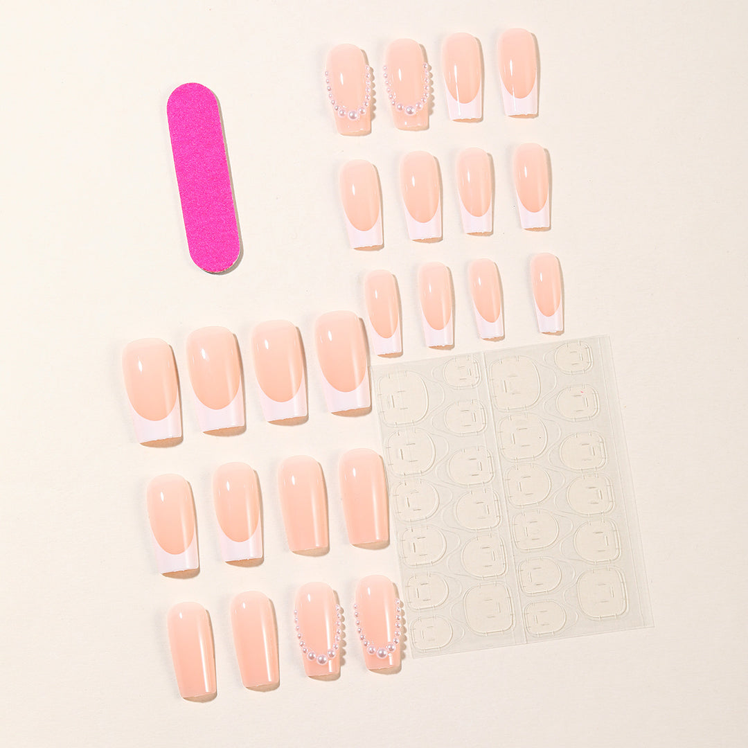 Elegant Pearl-Accent Acrylic Nail Art Set Kalsten