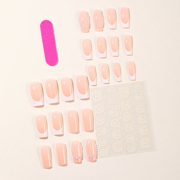 Elegant Pearl-Accent Acrylic Nail Art Set Kalsten