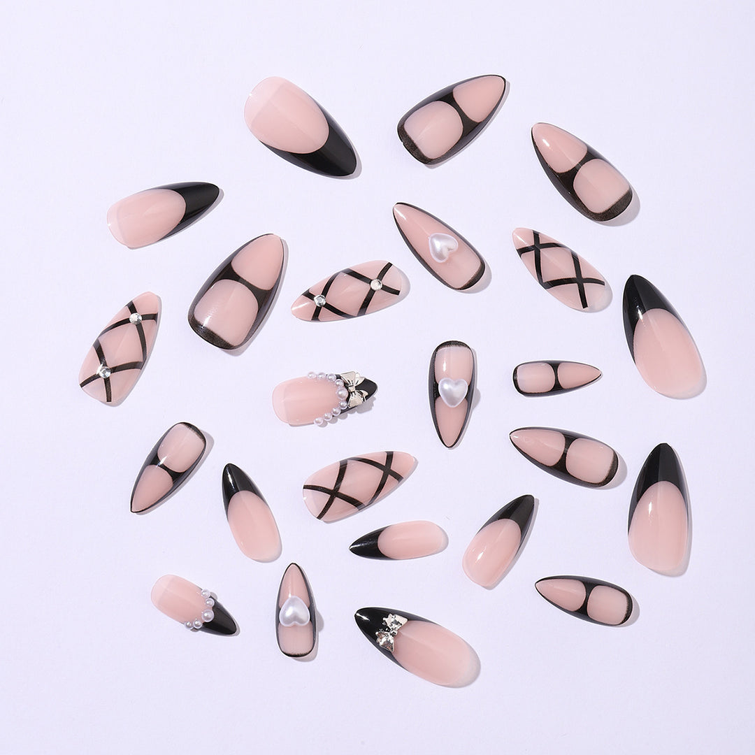 Nail art set with elegant, asymmetric design Kalsten