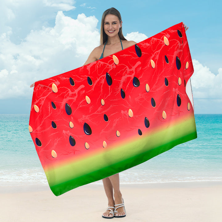 Large beach towel with tropical palm pattern Kalsten