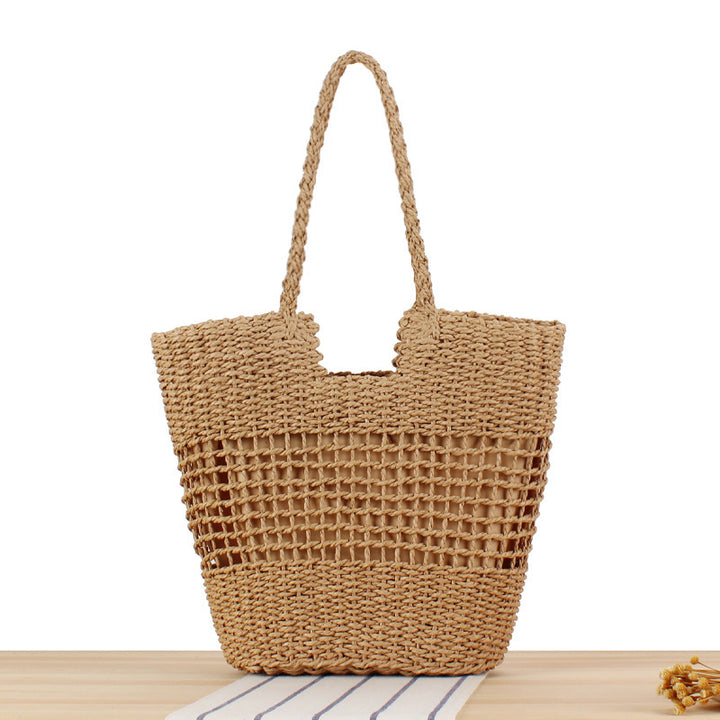 Net shopping bag made of natural woven wicker Kalsten
