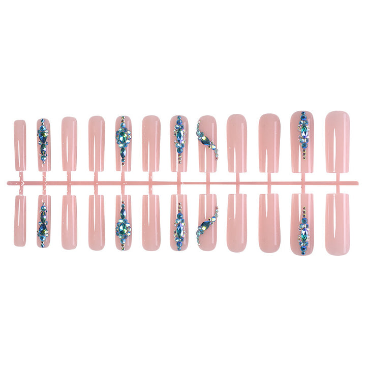 Decorative Press-On Nail Art Set with Gemstone Accents kalsten