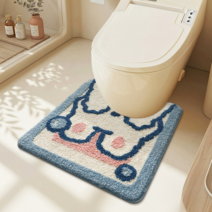 Playful Astronaut-Themed Bath Mat