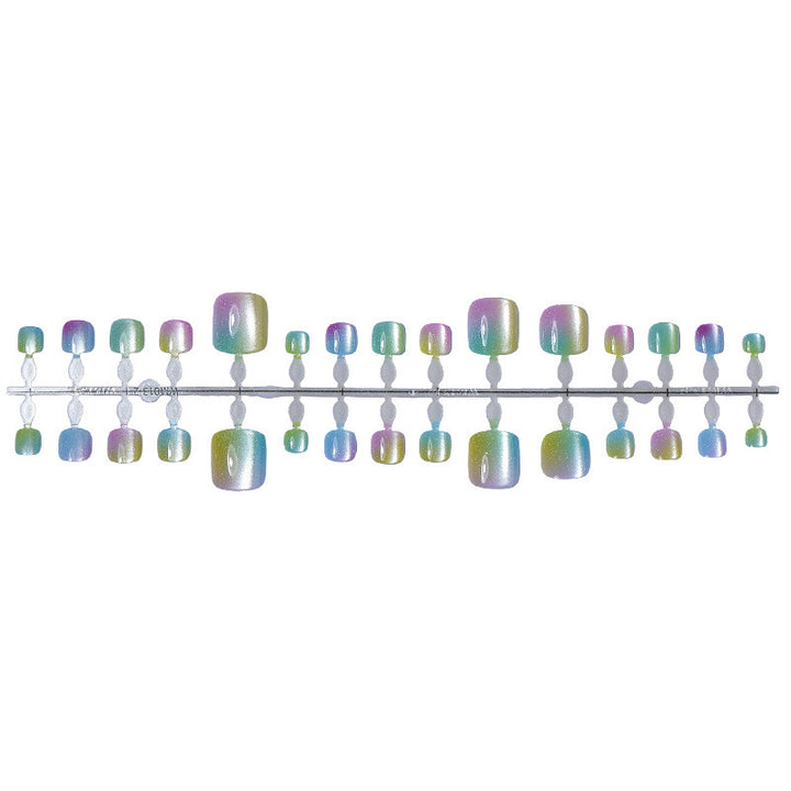 Acrylic nail set with shimmering gradient and elegant designs Kalsten