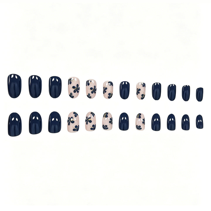 Floral Accented Press-On Nail Art Kalsten
