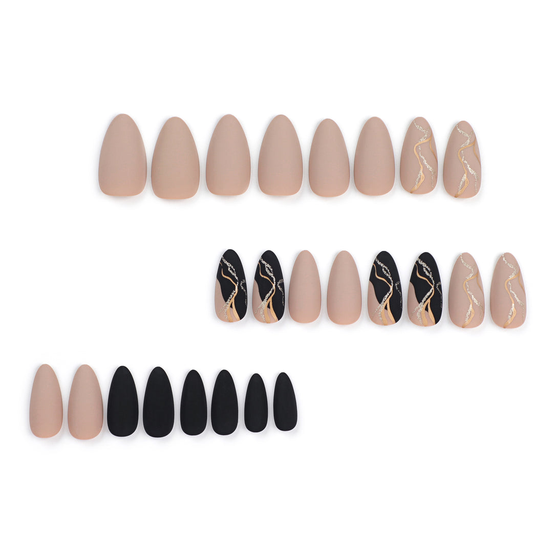 Artful nail designs with elegant gold accent Kalsten