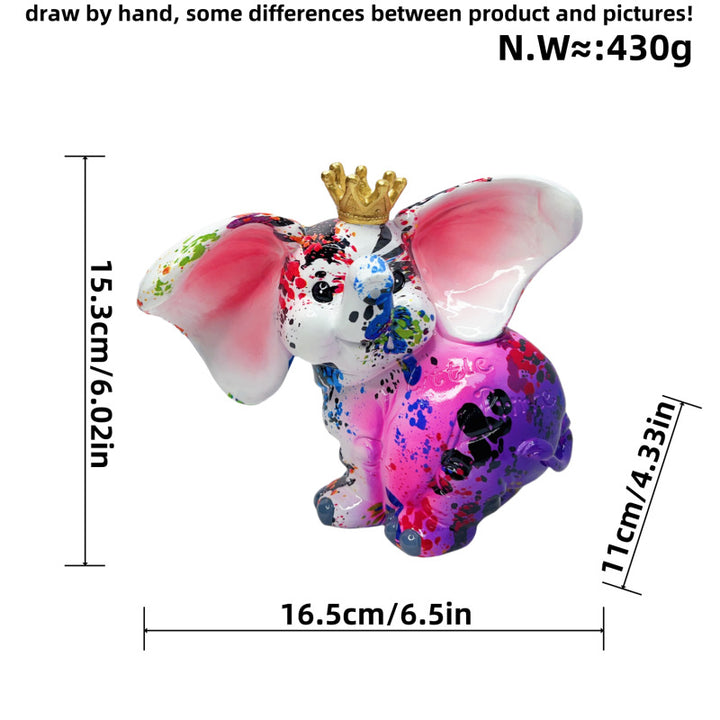 Artistic elephant figure with football motif Kalsten