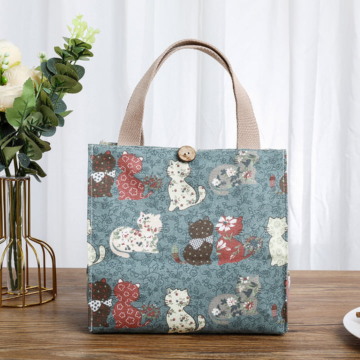 Cute Cat-Themed Storage Tote Kalsten