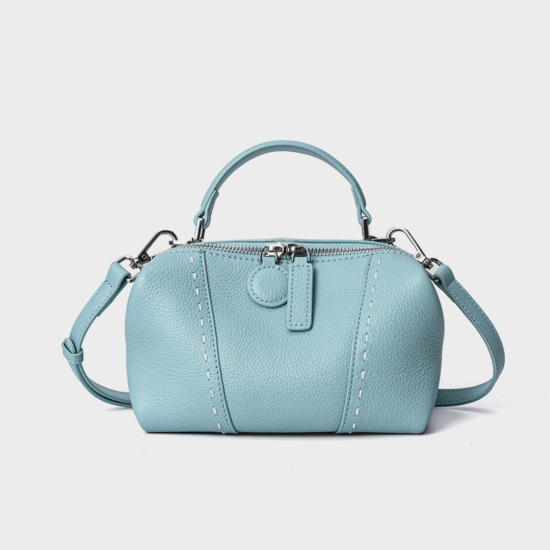 Pebbled Dome Satchel with Detachable Crossbody Strap