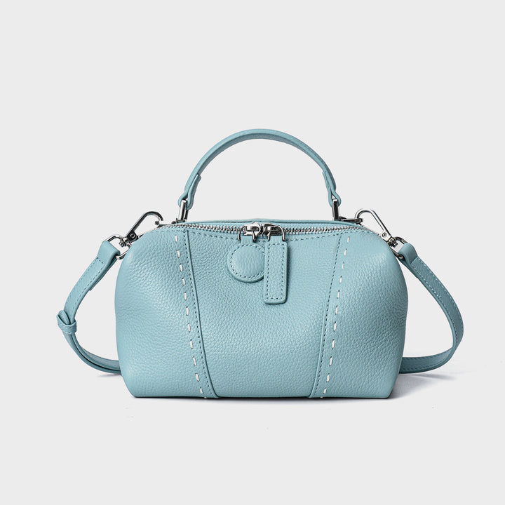 Pebbled Dome Satchel with Detachable Crossbody Strap