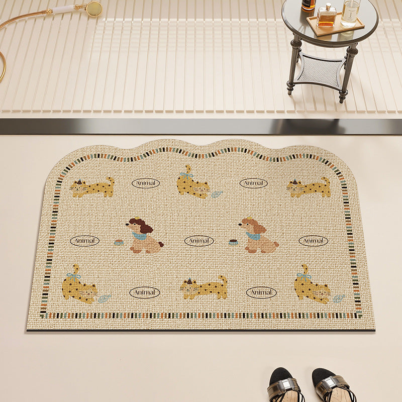 Playful Animal-Themed Kitchen Mat Kalsten