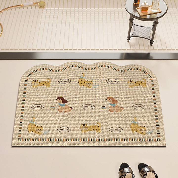Playful Animal-Themed Kitchen Mat Kalsten