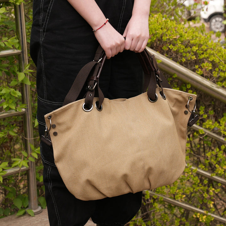 Stylish Multi-Pocket Canvas Handbag Kalsten