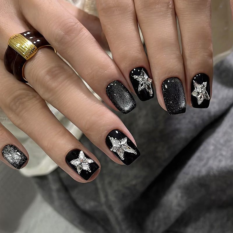Glamorous Artificial Nail Tips with Rhinestone Details Kalsten