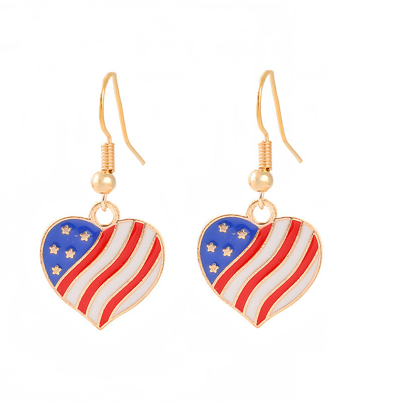 Women's nan patriotic horseshoe enamel dangle earrings with star-accented design and fishhook findings Kalsten