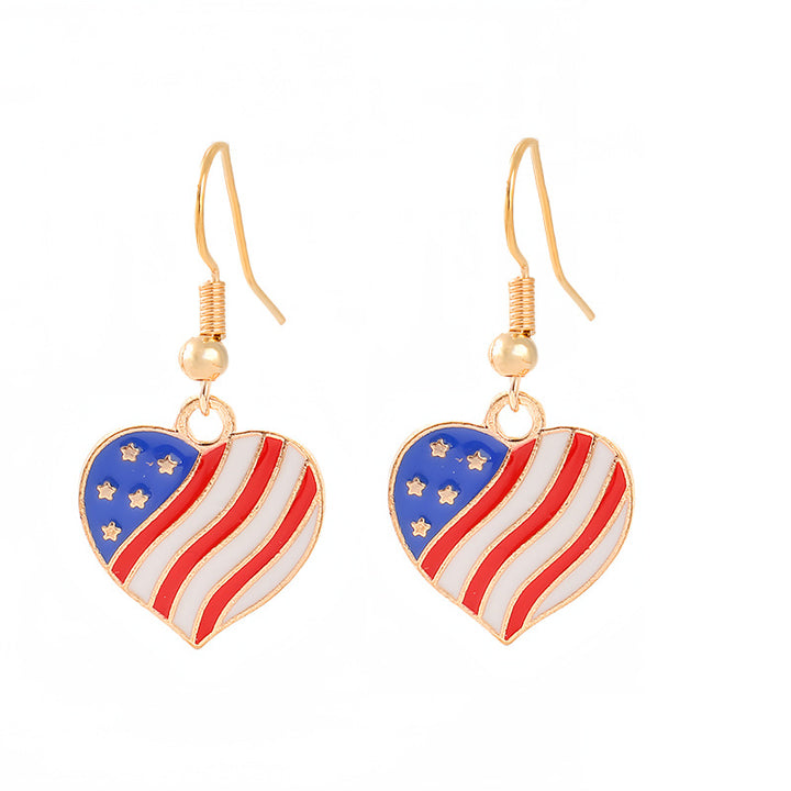 Women's nan patriotic horseshoe enamel dangle earrings with star-accented design and fishhook findings Kalsten
