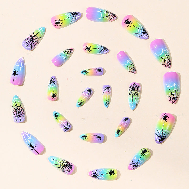 Colorful Spider Web Nail Art Set Kalsten