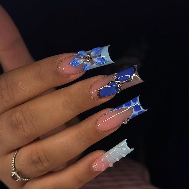 Artistic Floral Acrylic Nail Extensions Kalsten