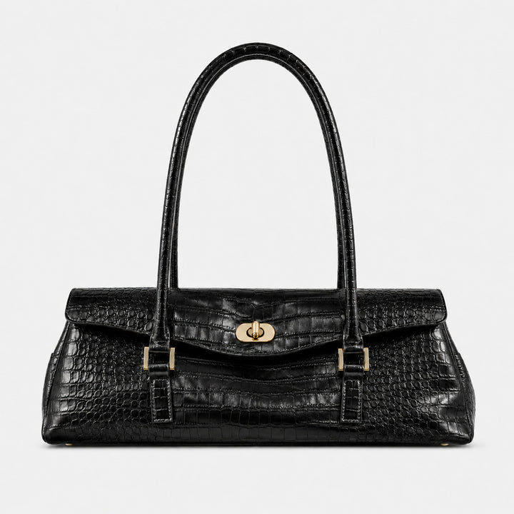 Elegant Crocodile-Effect Handbag