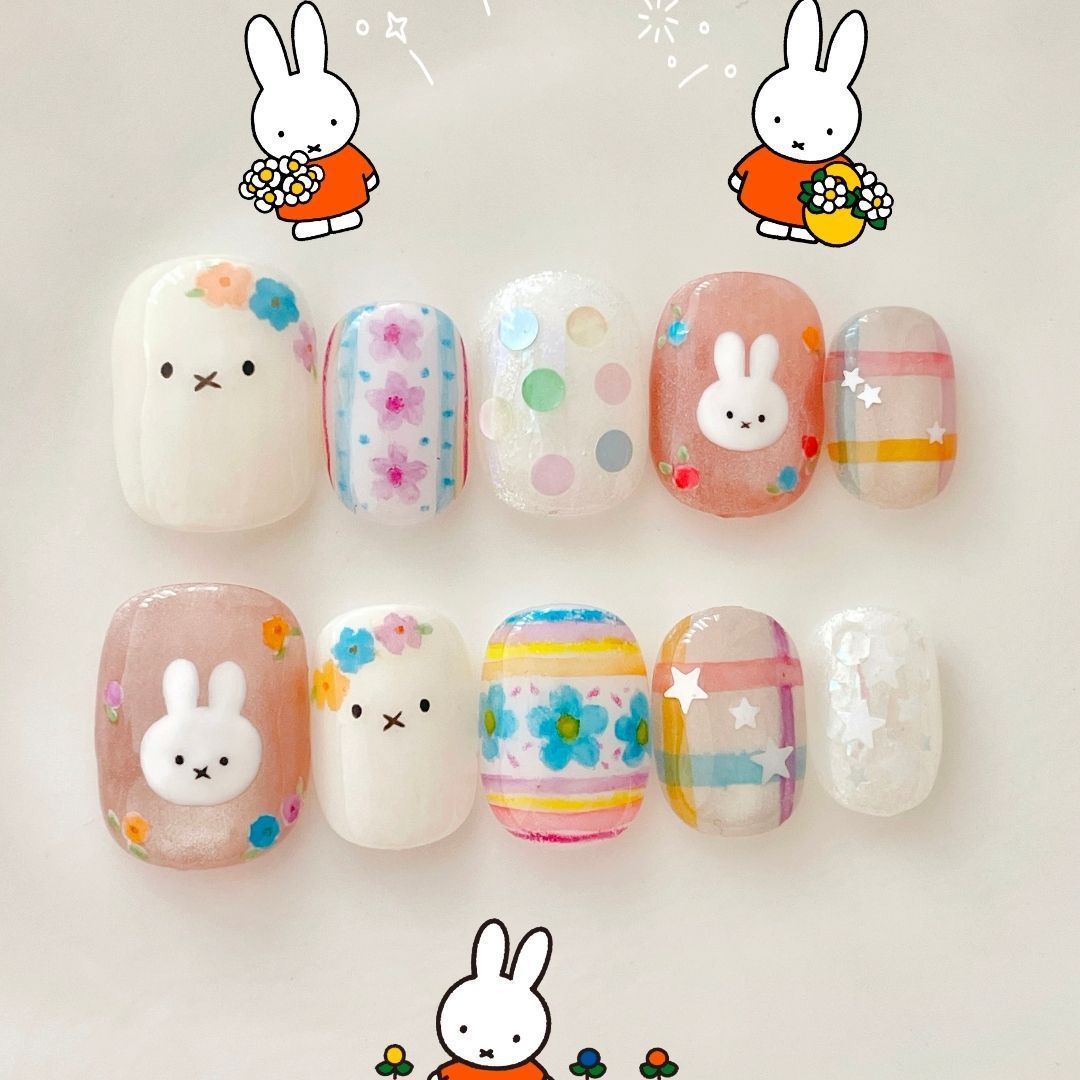 Artistic Coffee-Inspired Press-On Nail Art Set Kalsten