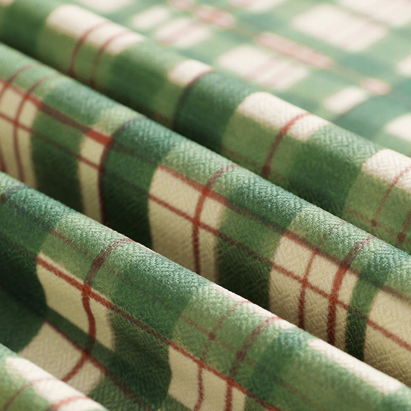 Checked rectangular tablecloth made of cotton-linen with water-repellent coating Kalsten