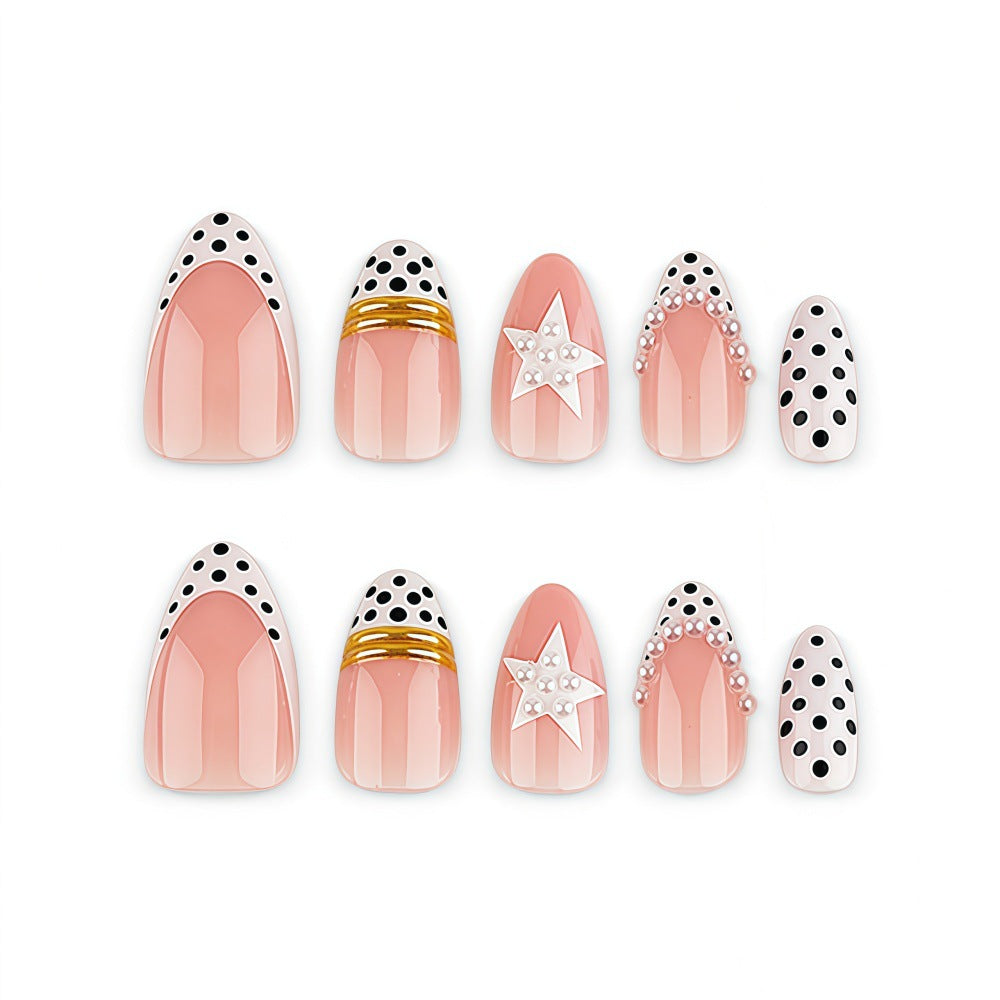 Stylish Star and Dot Design Artificial Nails Kalsten