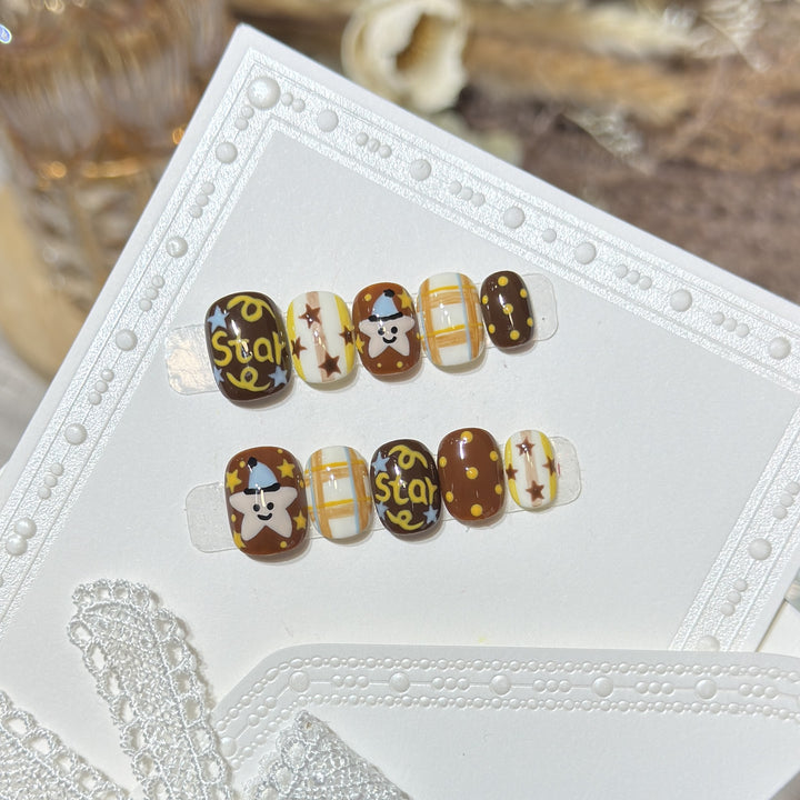 Playful Cartoon-Inspired Press-On Nail Set Kalsten