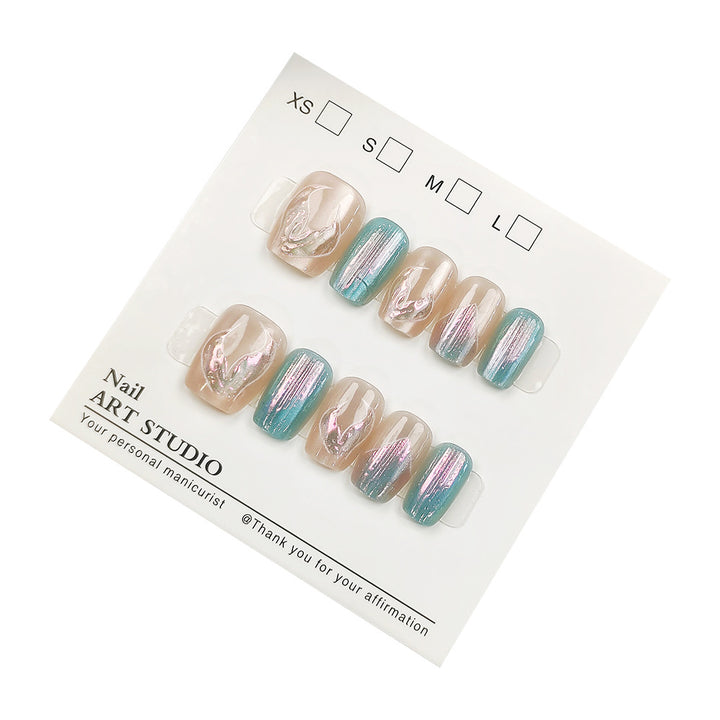 Glamorous artificial nails with holographic effect Kalsten