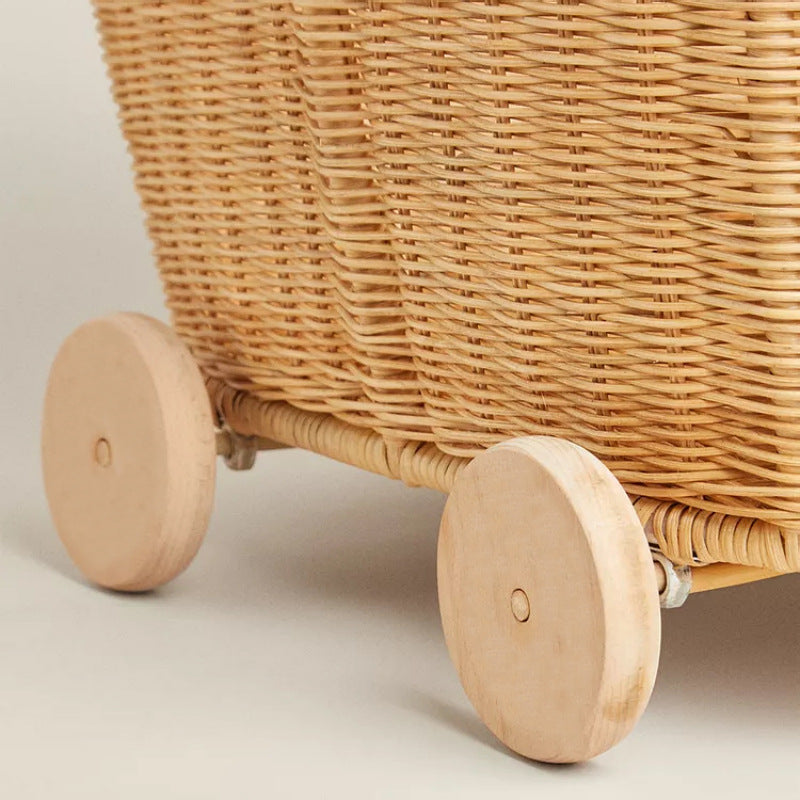 Rolling Woven Storage Cart Kalsten