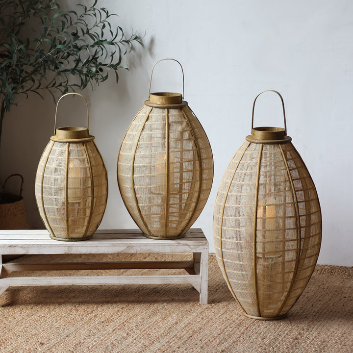 Handcrafted lantern made of natural materials Kalsten