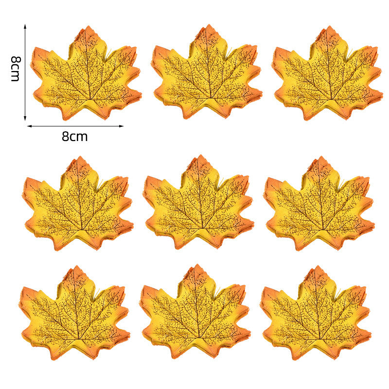 Artificial maple leaves table decoration made of flexible PU for autumn arrangements