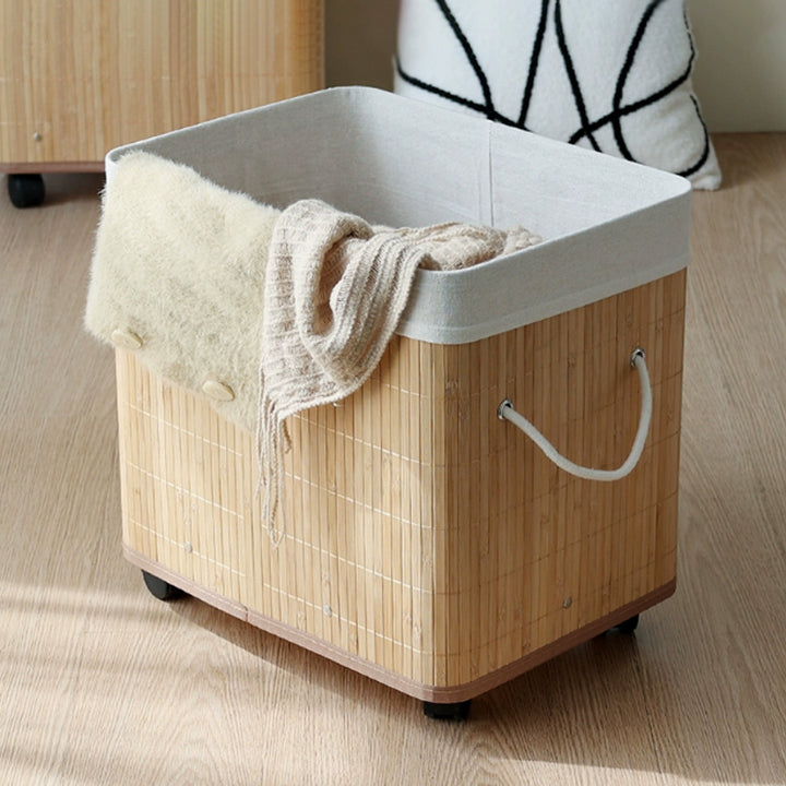 Natural Bamboo Laundry Basket with Lid Kalsten